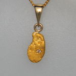 Gold Nugget and Diamond Pendant