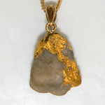 Gold in quartz specimen pendant