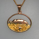 Gold nugget `Uluru" pendant
