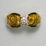 Gold nugget and diamond ring