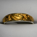 Gold nugget and white gold ring