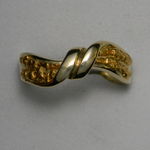 Gold nugget and yellow gold twist ring