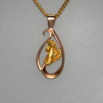 Gold nugget swan rose gold pendant