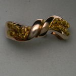 Gold nugget twist ring rose gold