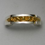 Gold nugget white gold channel ring