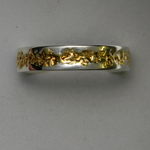 Gold nugget wire and white gold ring