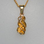 Gold nugget wire wrap pendant