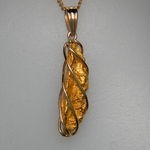 Gold nugget wire wrap pendant