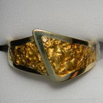 Gold nugget yellow gold fold over ring