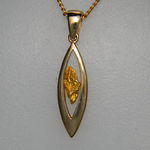 Gold nugget yellow gold spear pendant