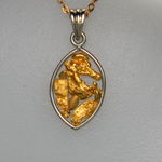 Gold nuggets and white gold pendant