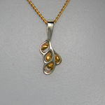Gold nuggets and white gold pendant