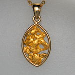 Gold nuggets and yellow gold pendant