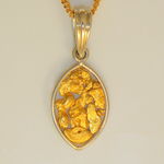 Natural gold nugget pendant, spear head style