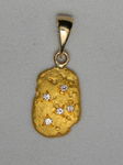 Southern Cross Diamond and Natural Gold Nugget Pendant